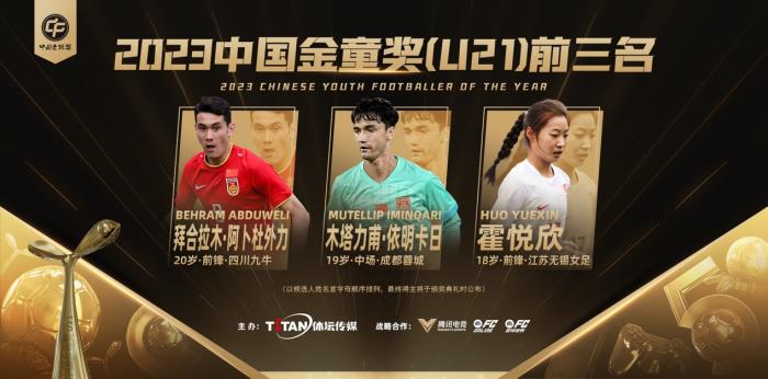 2023中国金球奖各奖项前三揭晓，金帅奖与金童奖