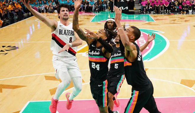 文班亚马伤退马刺爆冷负开拓者 霍勒迪制胜防守